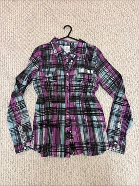 Rip Curl Purple & Blue Plaid Button-Down Shirt